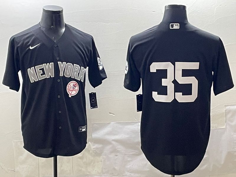 Men New York Yankees 35 No Name Black Game 2025 Nike MLB Jersey style 6